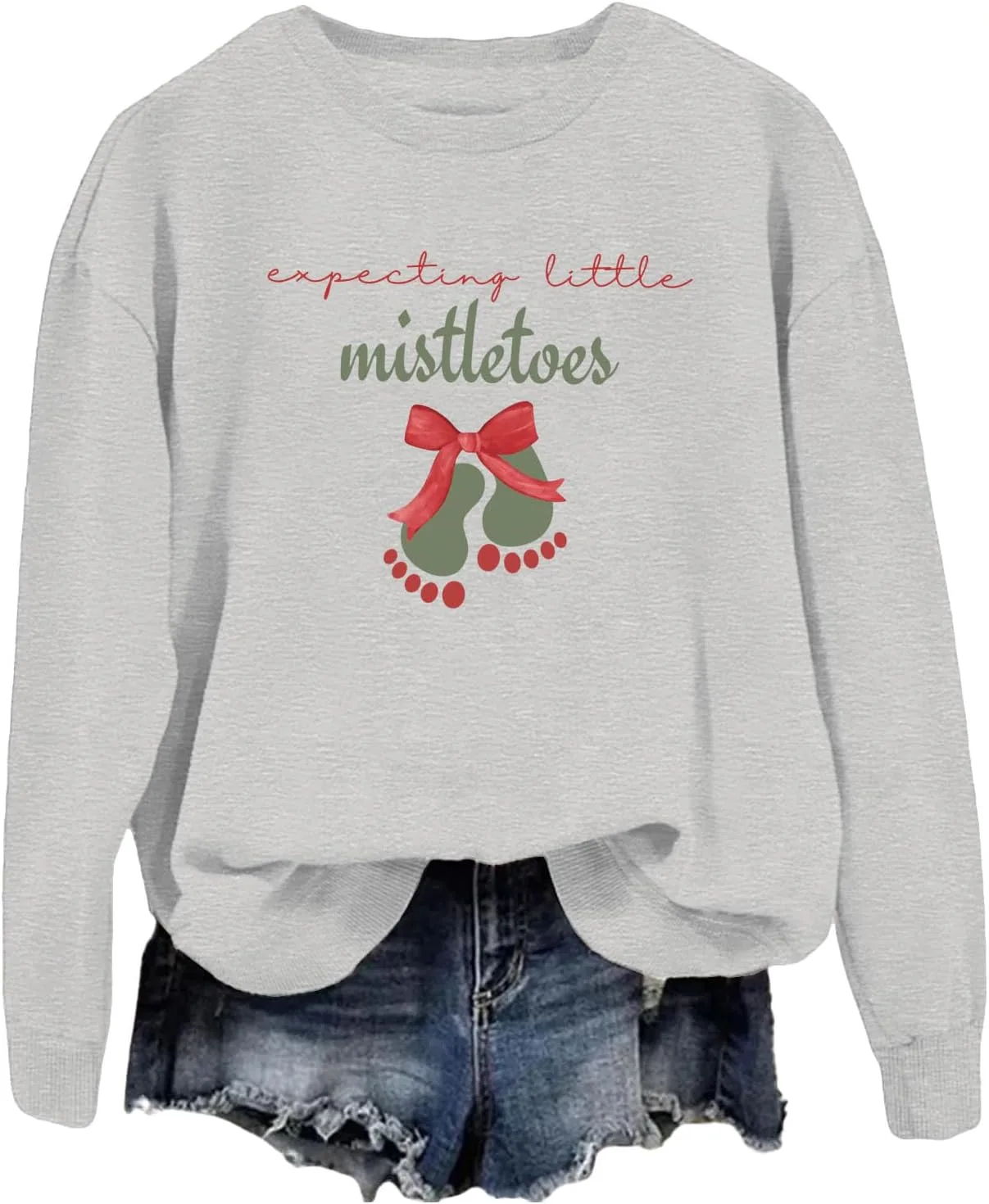 

Свитшот для беременных Expecting Little Mistletoes MQZUO