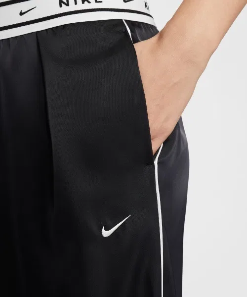 Штаны женские свободные из сатина Nike, цвет зелёный — фото 3