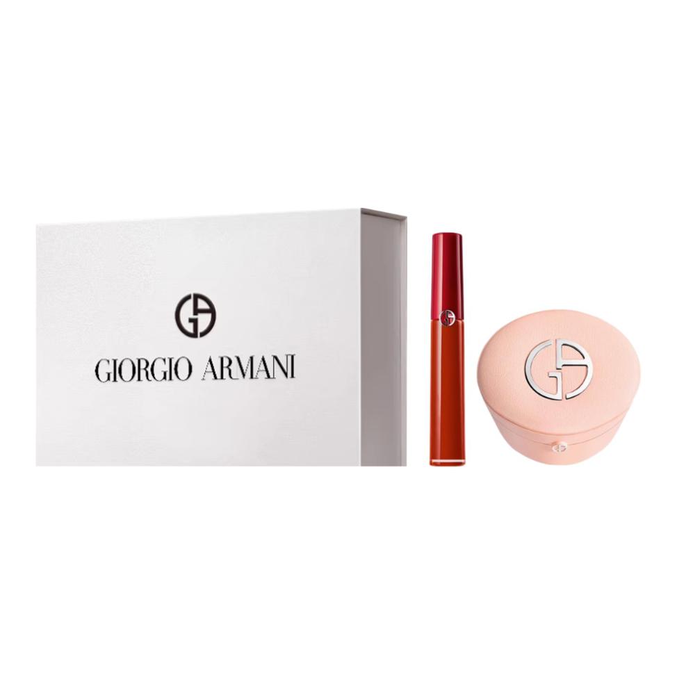 GIORGIO ARMANI AMANI Lambskin Air Cushion + Red Tube блеск для губ набор макияжа для сияния кожи 15г + 6,5мл — фото 2