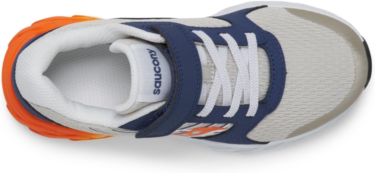 Кроссовки Saucony Unisex-Child Wind Alternative Closure 2.0, синий/оранжевый/серый — фото 2