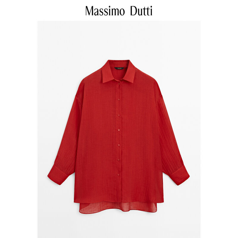 

Рубашка женская Massimo Dutti 2024 повседневная, красный