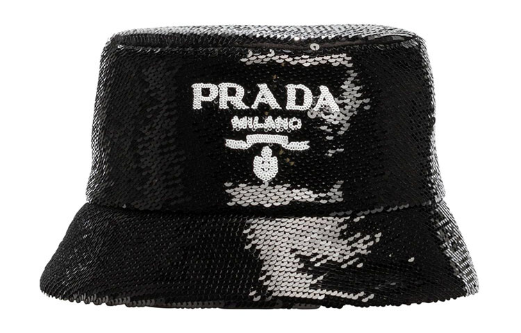 

Панама Prada с блестками, черный