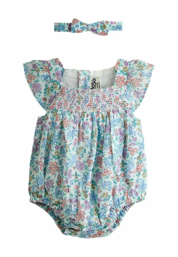 Комплект-боди Regular fit с цветочным принтом и сборками Jojo Maman Bébé, кремовый