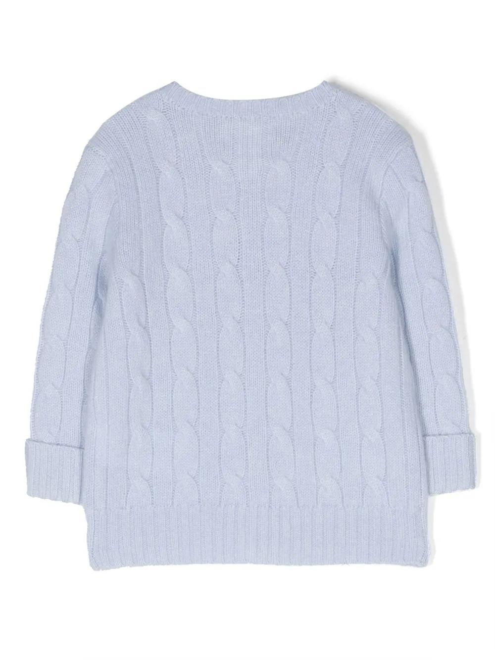 Кашемировый кардиган фактурной вязки POLO RALPH LAUREN KIDS, синий — фото 2