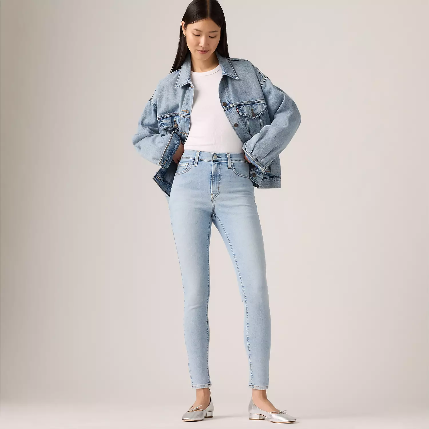 

Супероблегающие женские джинсы 720 с высокой посадкой Levi's, цвет Running In Place - Light Wash