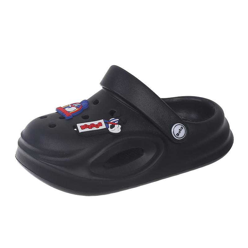 

Детские тапочки с противоскользящей, противоударной и дышащей подошвой BOBDOG, черный