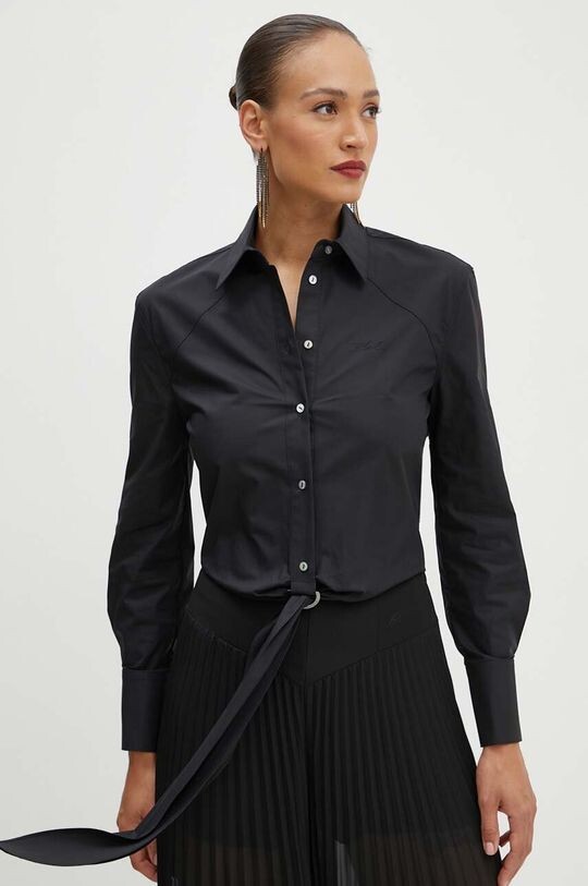 

Хлопковая рубашка Karl Lagerfeld, черный