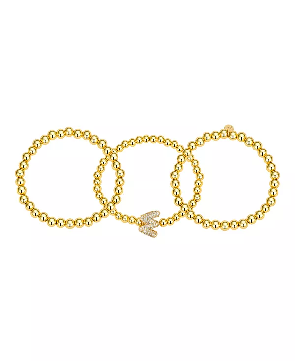 

Набор браслетов-бусин с кубическим цирконием и пузырчатой отделкой Unwritten, w