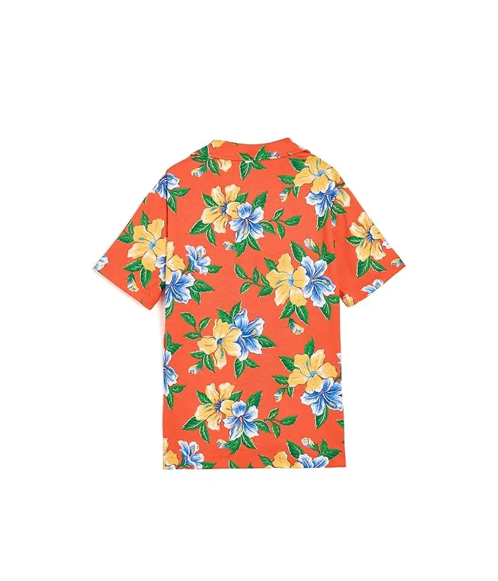 Пикейная рубашка-поло с цветочным принтом Polo Ralph Lauren Kids, Iconic Hibiscus — фото 2