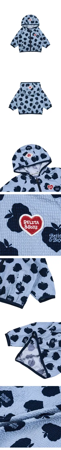 Детская ветровка Baby Bubble Apple Allover Hooded Seersucker Navy от Belita&Boys — фото 3