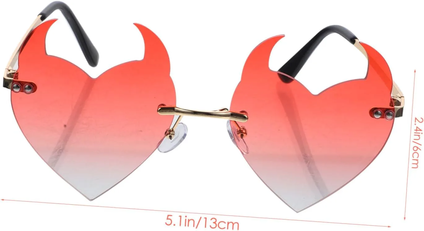

Красивые безободковые солнцезащитные очки в форме сердца для женщин. Уникальные очки для дискотек, фестивалей, активного отдыха и отпуска Beaupretty, Red