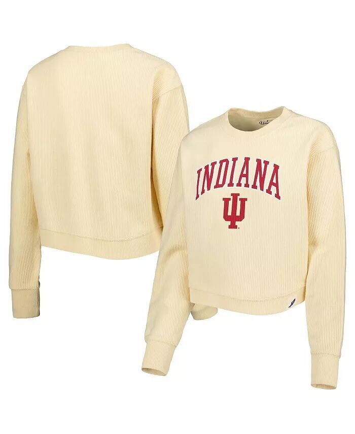 

Женский кремовый свитшот Indiana Hoosiers Classic Campus Corded Timber League Collegiate Wear