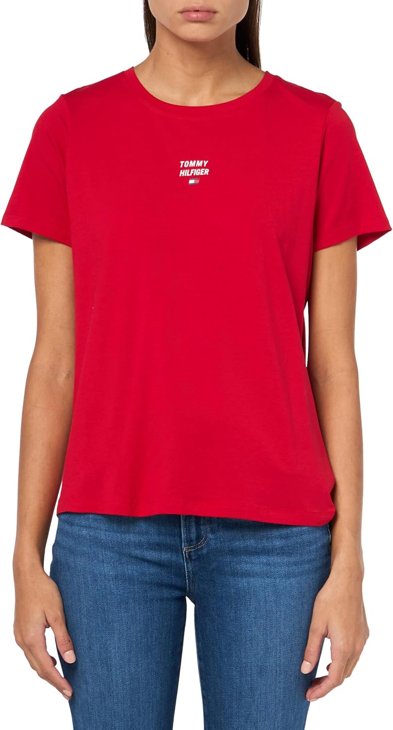 

Женская футболка с короткими рукавами и принтом логотипа Tommy Hilfiger, Rich Red, Красный, Женская футболка с короткими рукавами и принтом логотипа Tommy Hilfiger, Rich Red