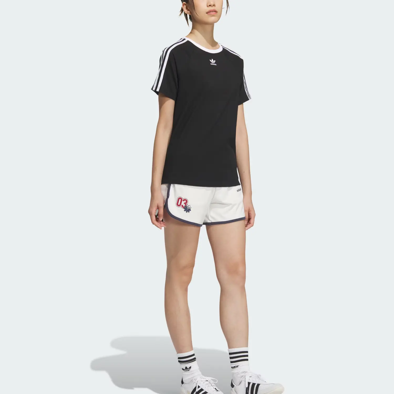 Ретро шорты с принтом Camp Adidas Originals, белый — фото 3