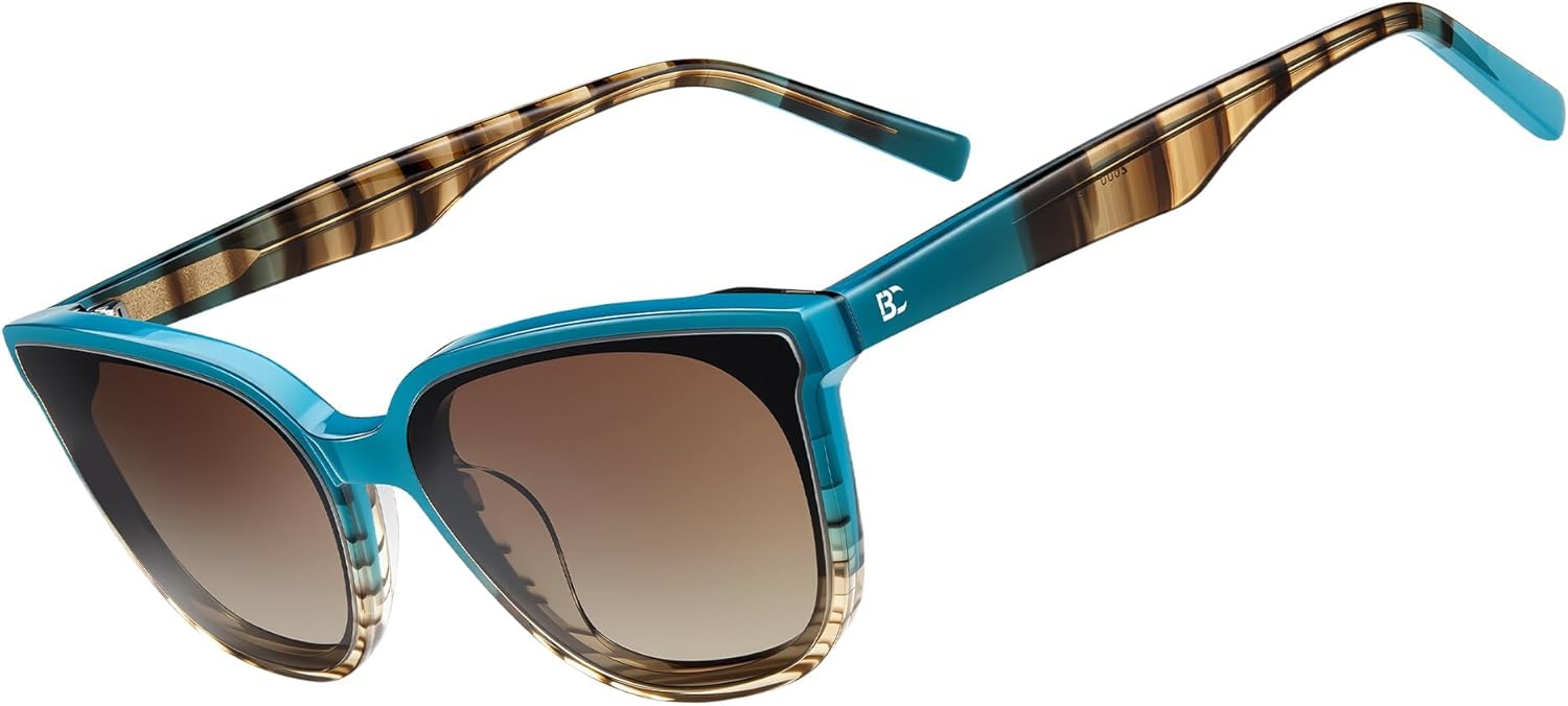 

Женские поляризованные солнцезащитные очки Bircen в форме «кошачий глаз»: модные солнцезащитные очки из ацетата с нейлоновыми линзами и защитой от УФ-излучения для путешествий и вождения, B-tortoise-brown