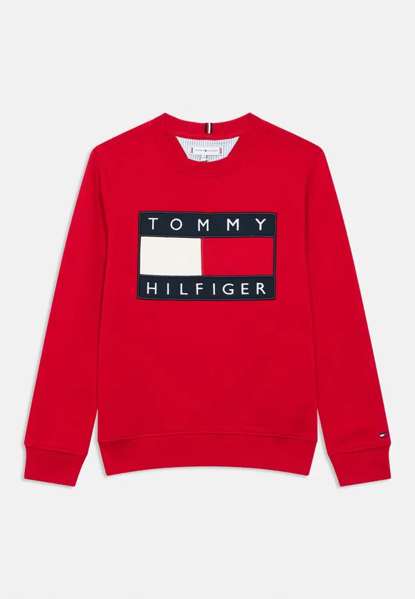 Толстовка с круглым вырезом и аппликацией в виде флага наследия. Tommy Hilfiger, Primary Red