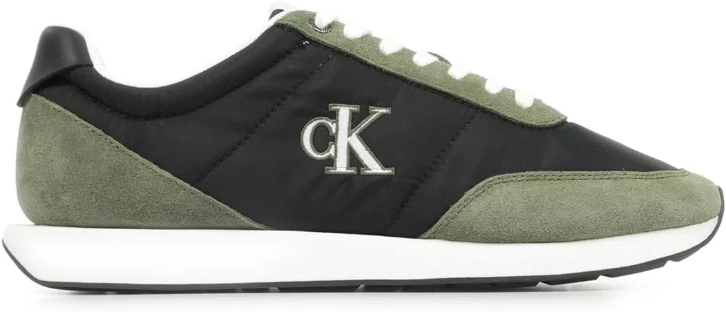 Мужские кроссовки Calvin Klein Retro Runner ESS Mix Mat Ym0ym01361 Low Top Calvin Klein Jeans, Black (Black/Capers/Bright White) — фото 3