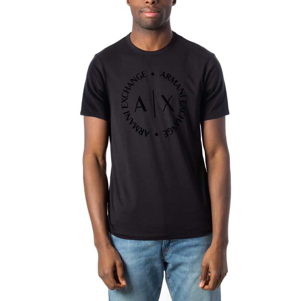 

Черная хлопковая футболка Armani Exchange