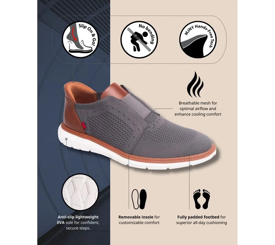 Мужские легкие сетчатые оксфорды South Street с технологией Hands-Free Slip On Marc Joseph New York, серый — фото 4