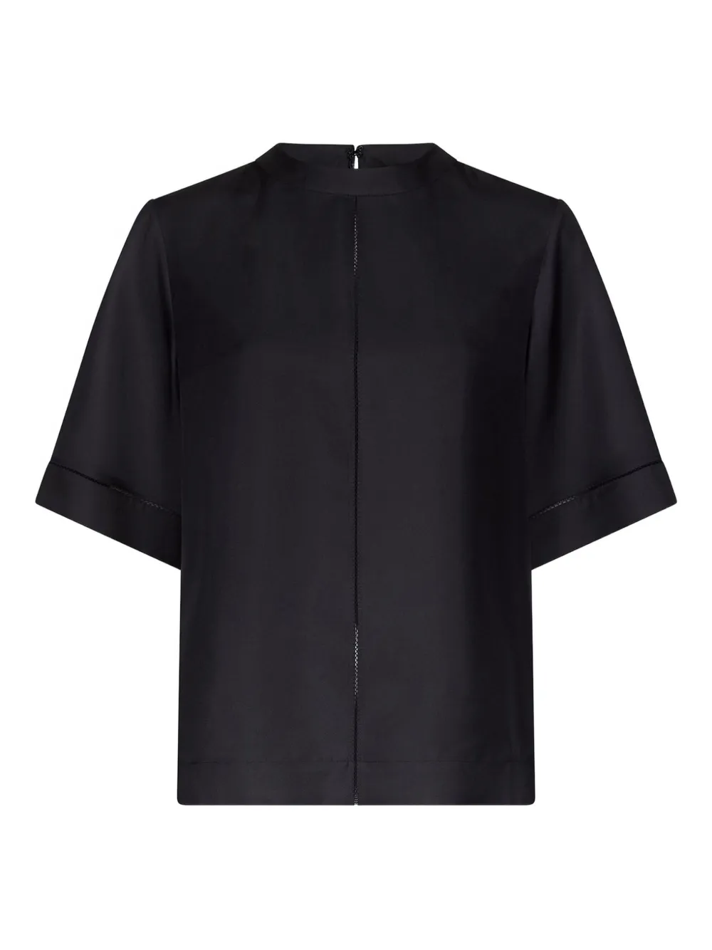 

Шелковый топ Havana с кружевной строчкой Loulou De Saison, черный