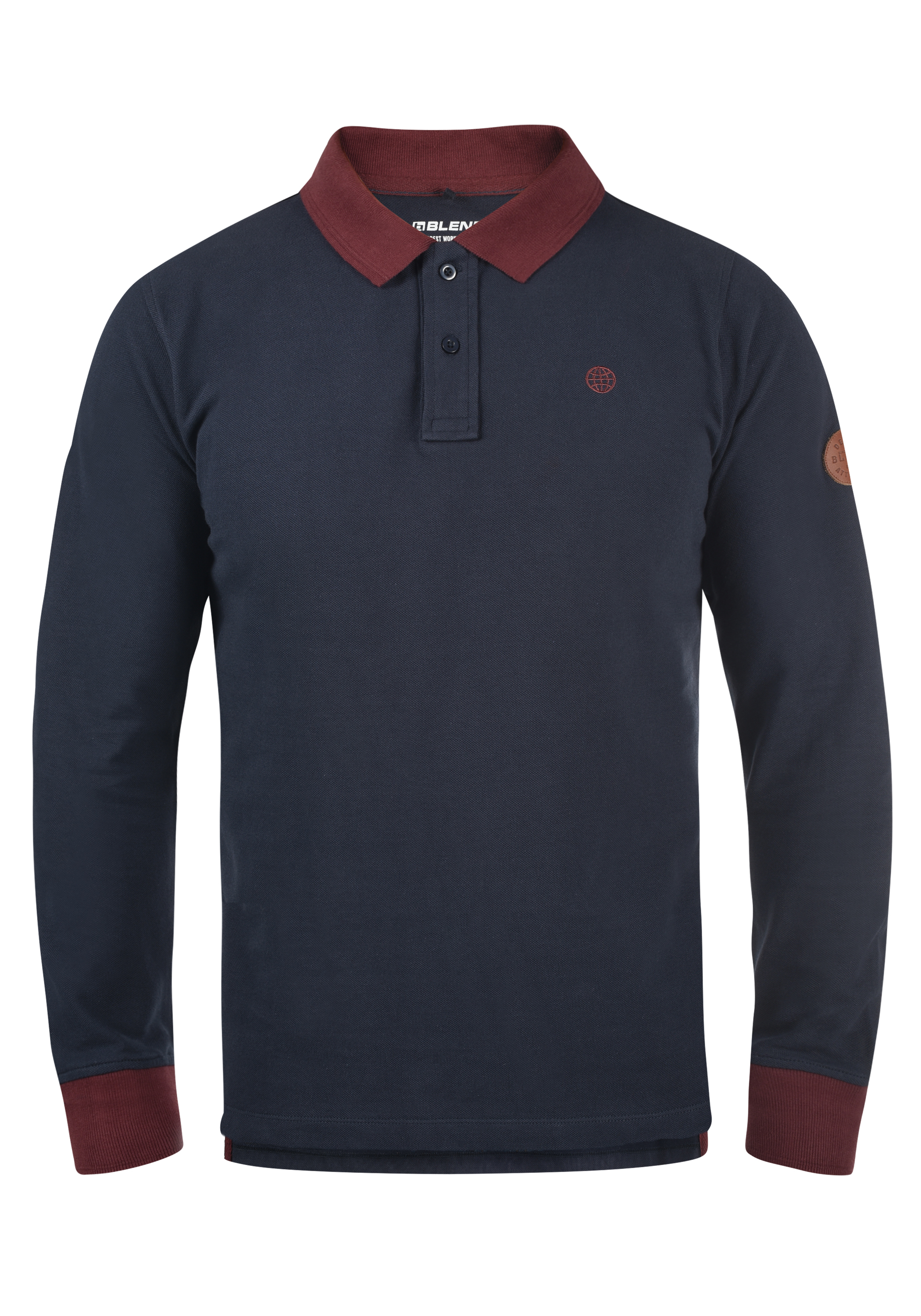 

Лонгслив BLEND Langarm Poloshirt, синий