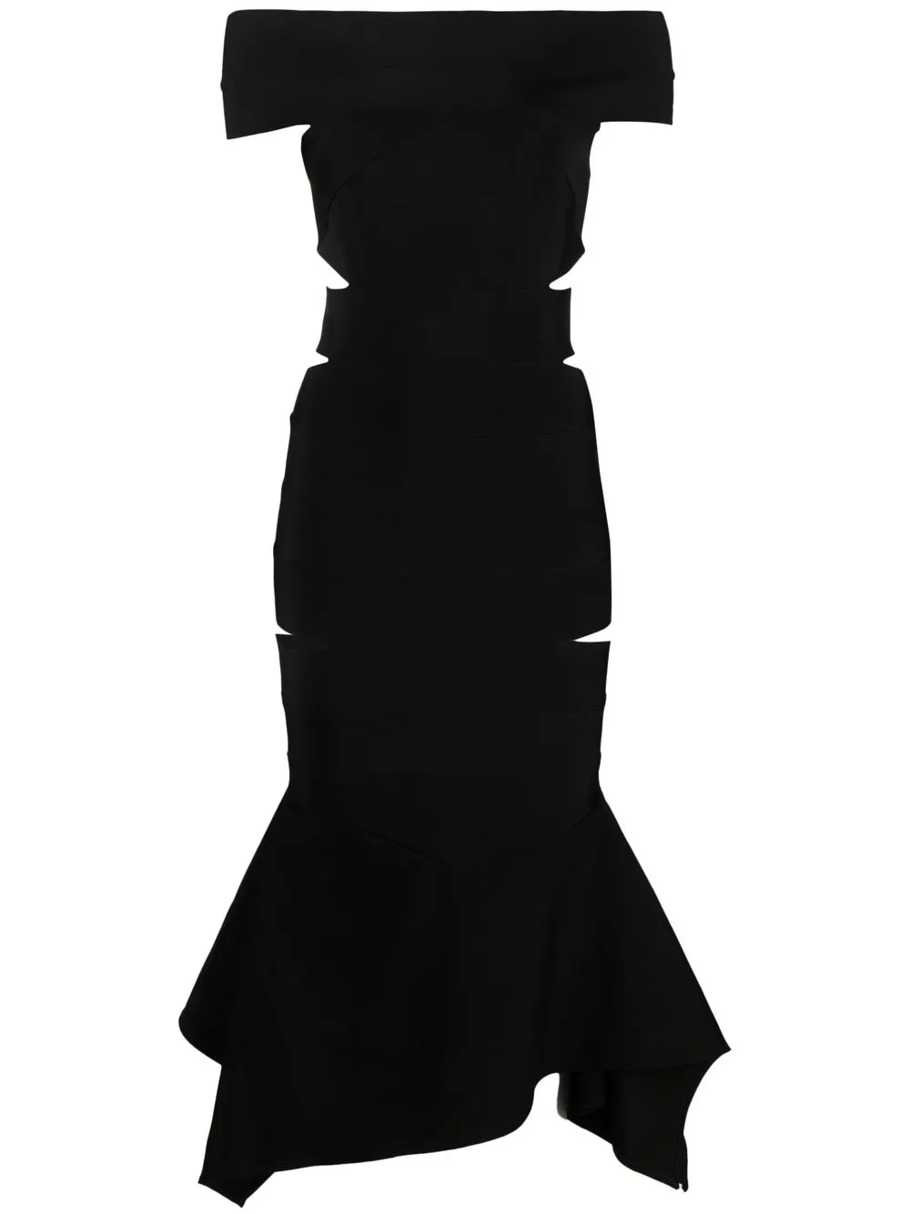 

Платье с открытыми плечами и вырезом Alexandre Vauthier, черный