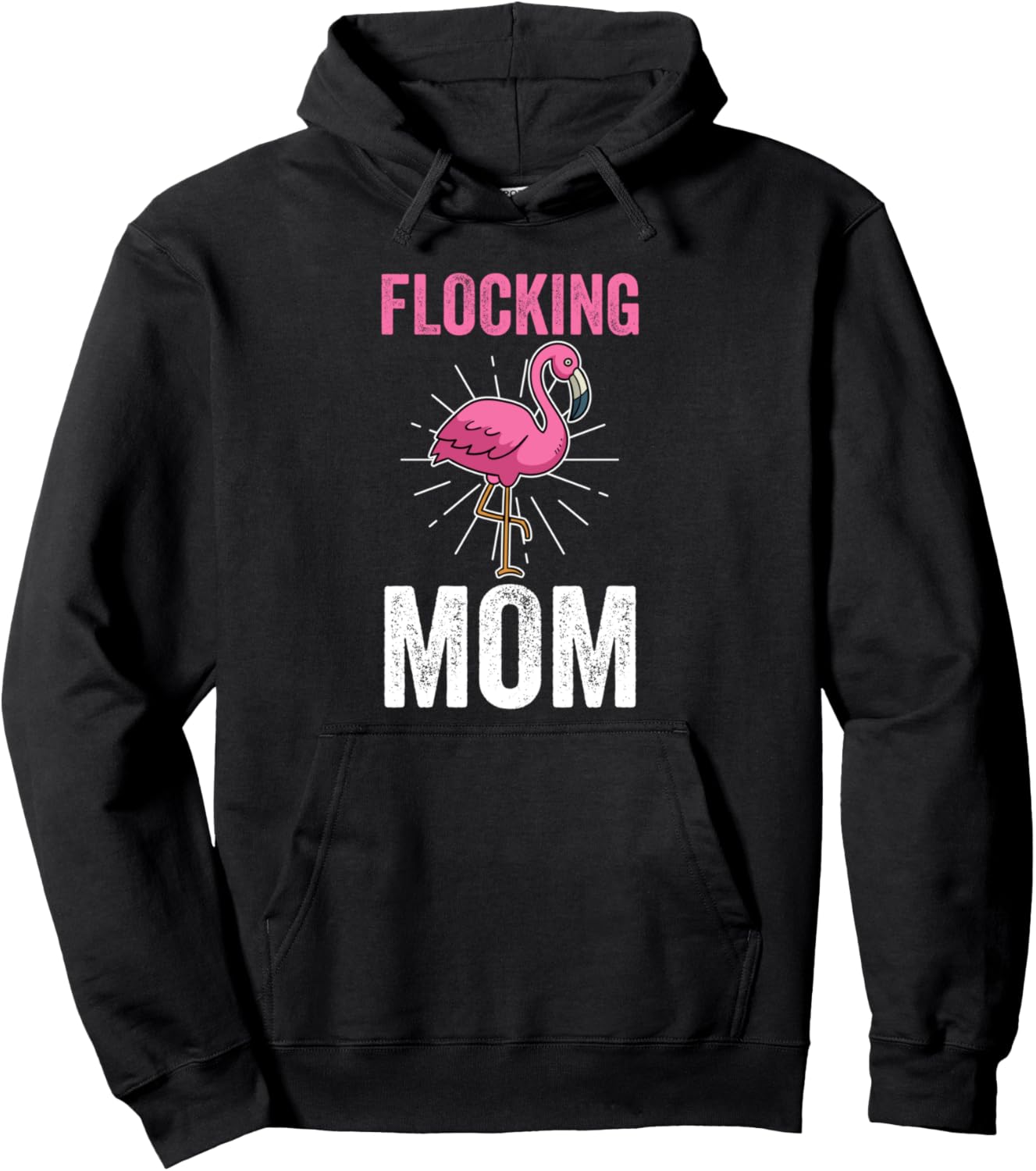 

Худи Flocking Mom Flamingo Flamingo Famaly & Mom Gifts, черный