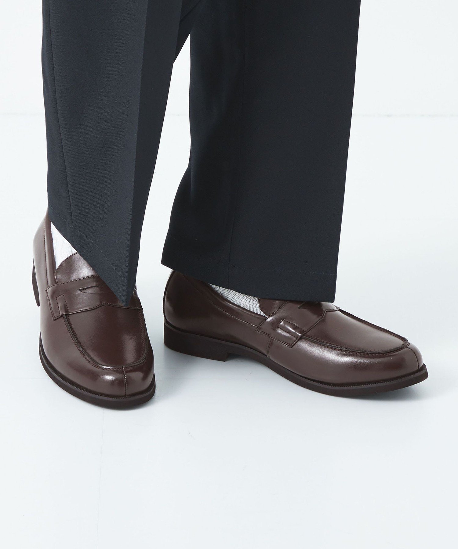 Кожаные лоферы GLR V3 UNITED ARROWS green label relaxing, DK BROWN — фото 2