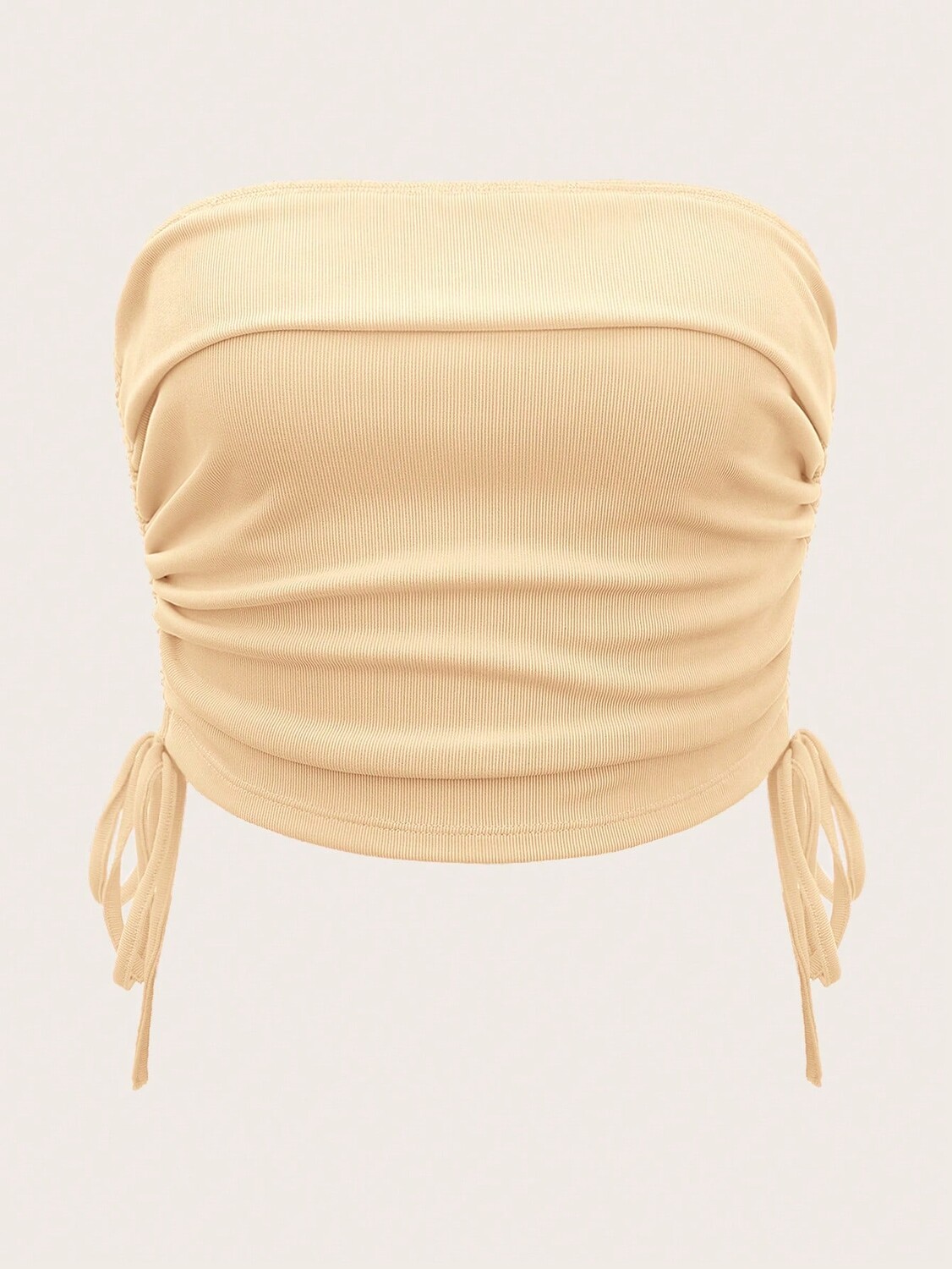 

SHEIN ICON простой однотонный топ на шнуровке с бретельками на шее, абрикосовый цвет