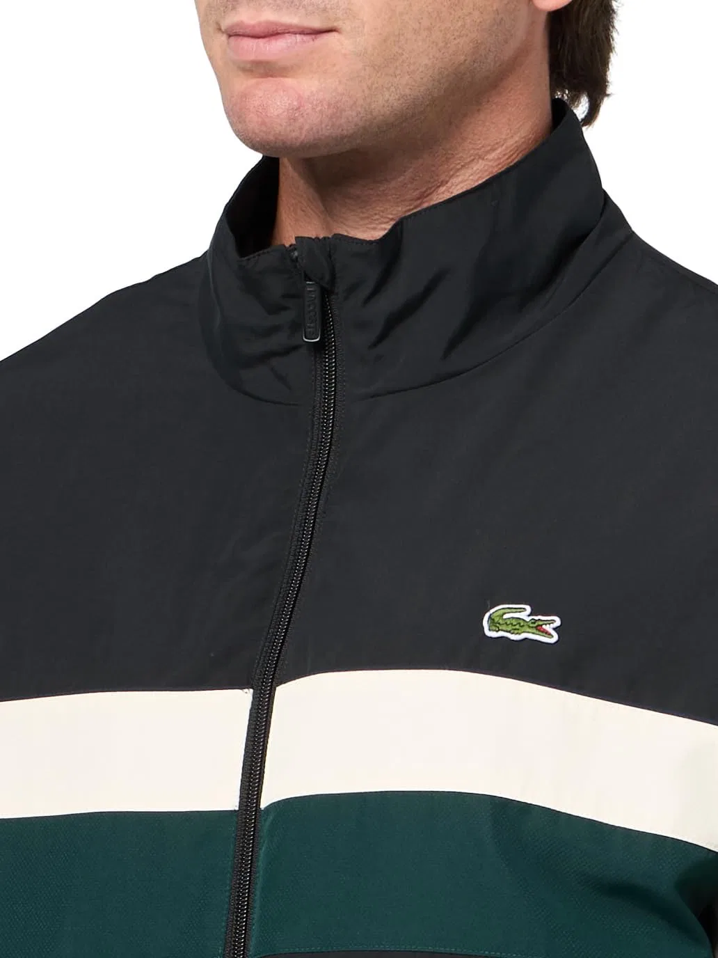 Мужская спортивная куртка Lacoste водоотталкивающая, с цветовыми блоками — фото 3