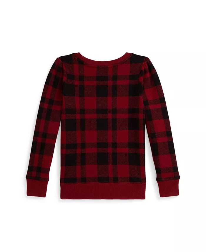 Детская толстовка в клетку с длинным рукавом для девочек 2T-6X Polo Ralph Lauren, красный — фото 2