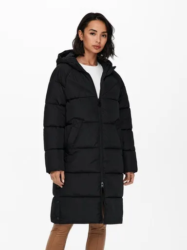 

Only стеганое пальто "ONLAMANDA LONG PUFFER COAT", с капюшоном, черный