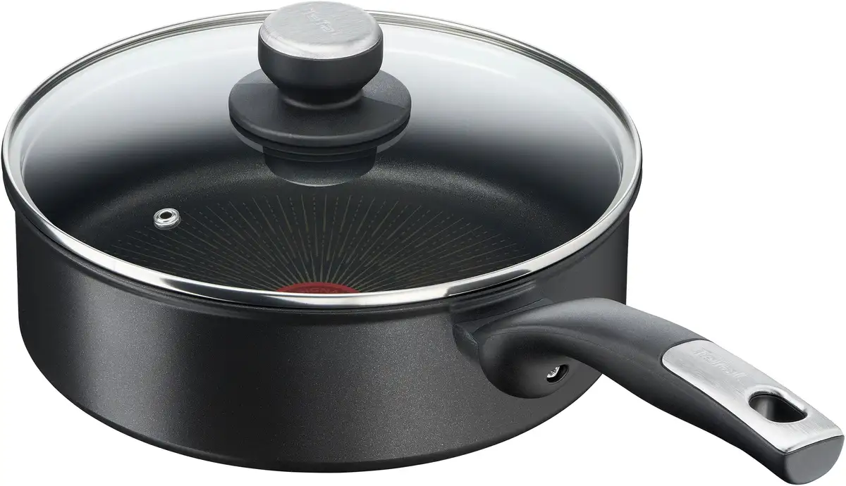 

Сотейник Tefal "Unlimited", алюминий, устойчивый к царапинам, индукционный, индикатор температуры, сделано во Франции, Ø 24 см Ø 24 см + высота 8 см, черный