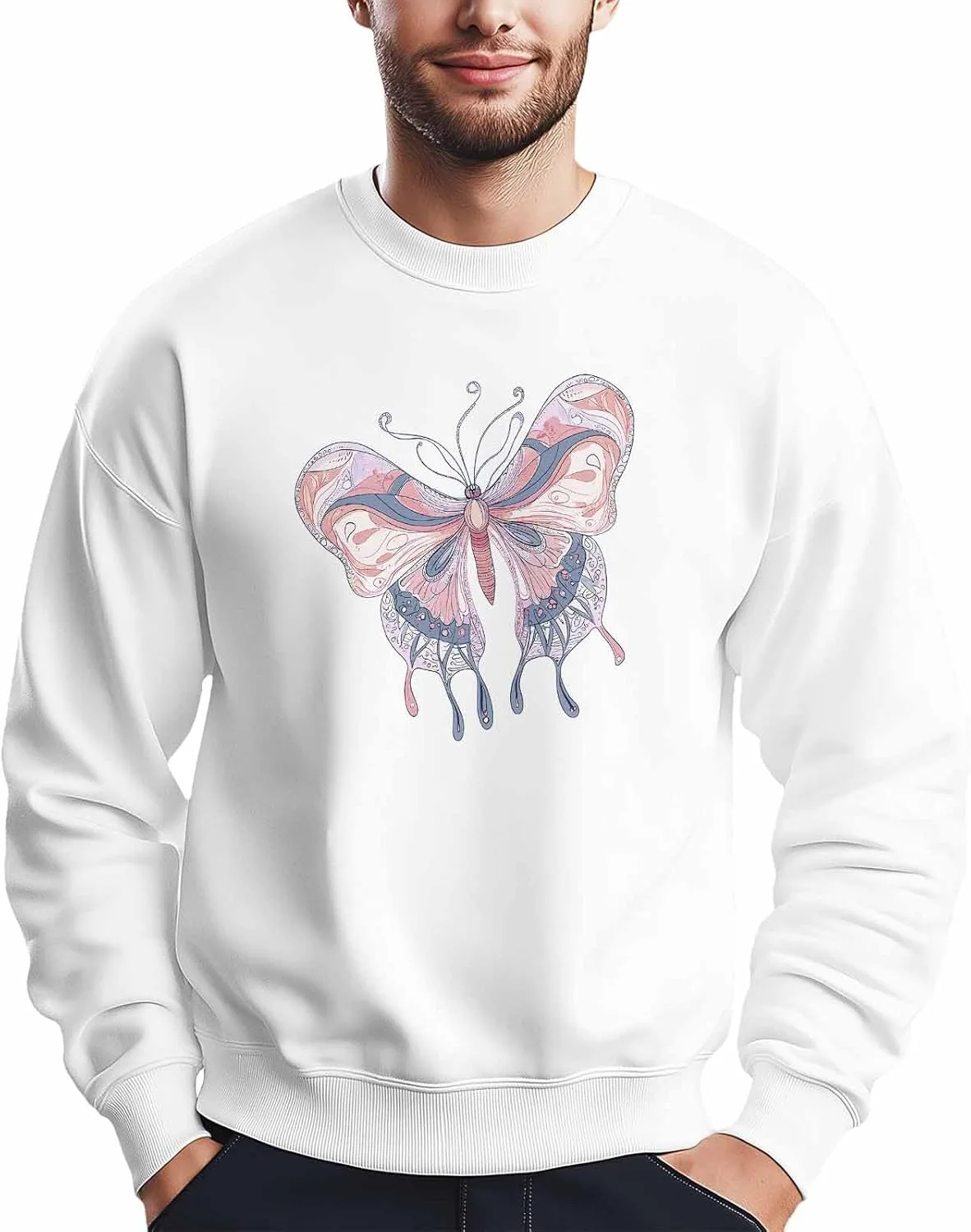 

Мужской свитшот Bohemian с принтом бабочек Winvebermior