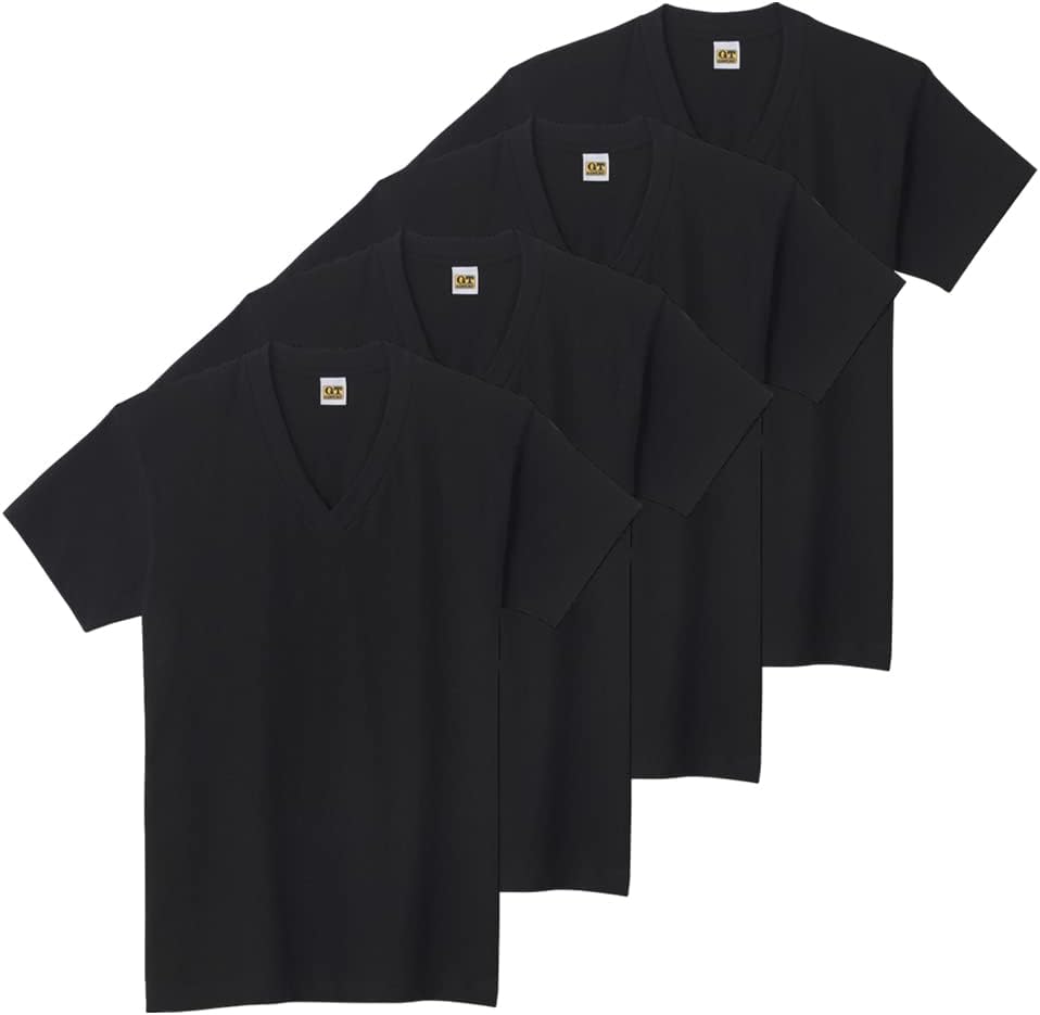 

Футболка Gunze HK10152 HK10152 BASICPACKT-SHIRT, 100% хлопок, футболка с V-образным вырезом, комплект из 4 штук, черный