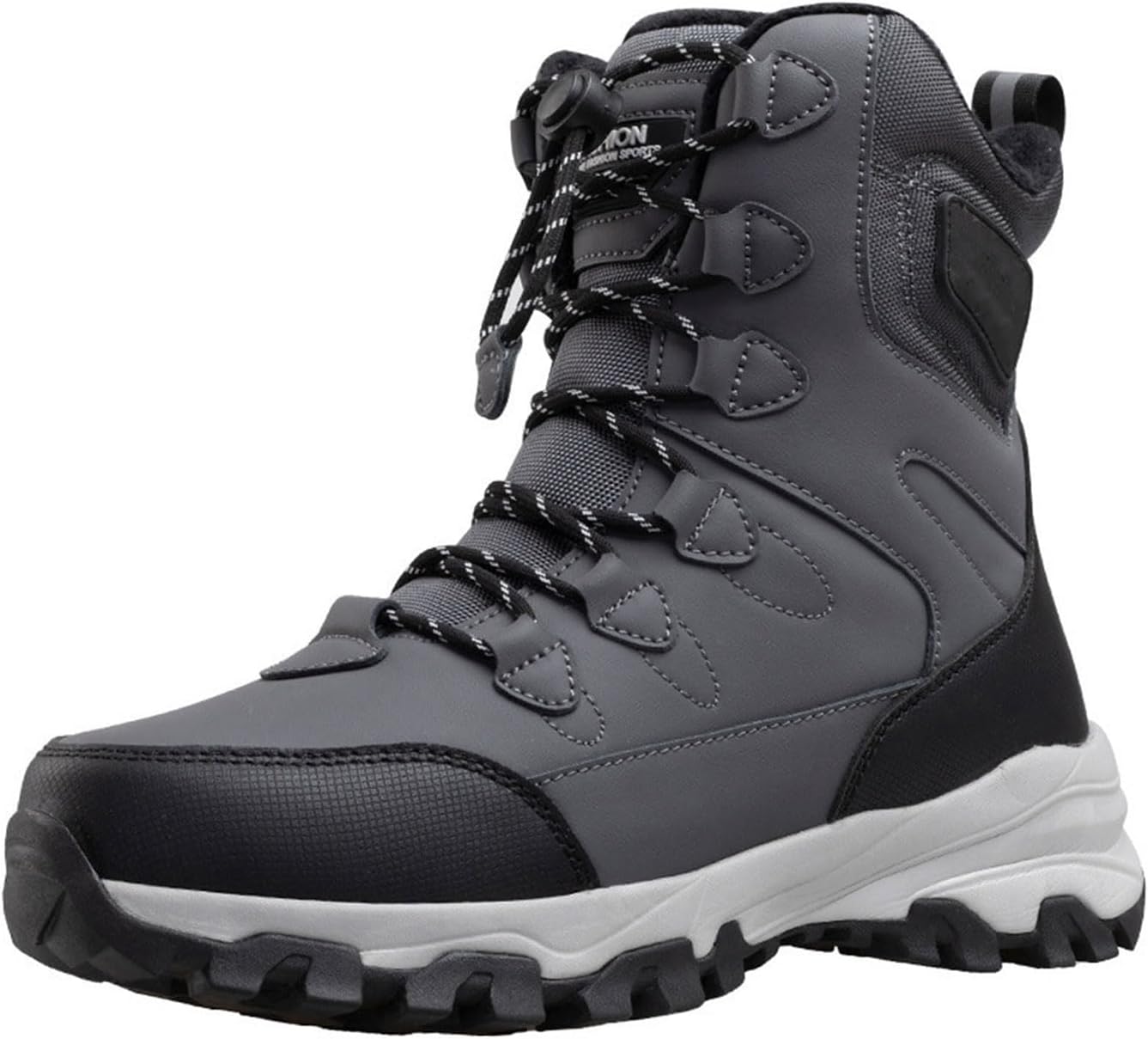 

Мужские зимние ботинки, снежные ботинки с утолщенным мехом, водонепроницаемые, теплые, высокие хлопковые ботинки с шнуровкой, противоскользящие, для улицы и походов, короткие, размер 45 EU, белые Manyubei