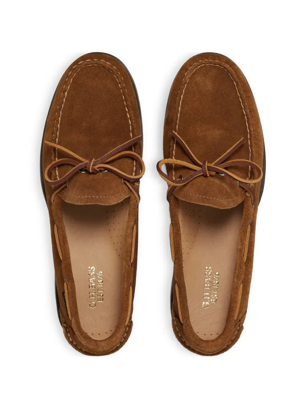 Замшевые лодочные туфли Camp moc decker G.H.Bass, коричневый — фото 4