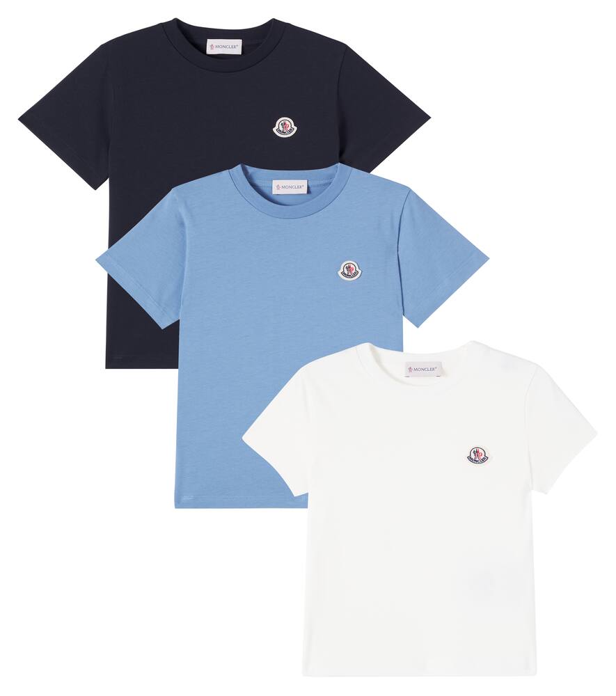 

Набор из 3 хлопковых футболок Moncler Enfant, White + Navy + Blue
