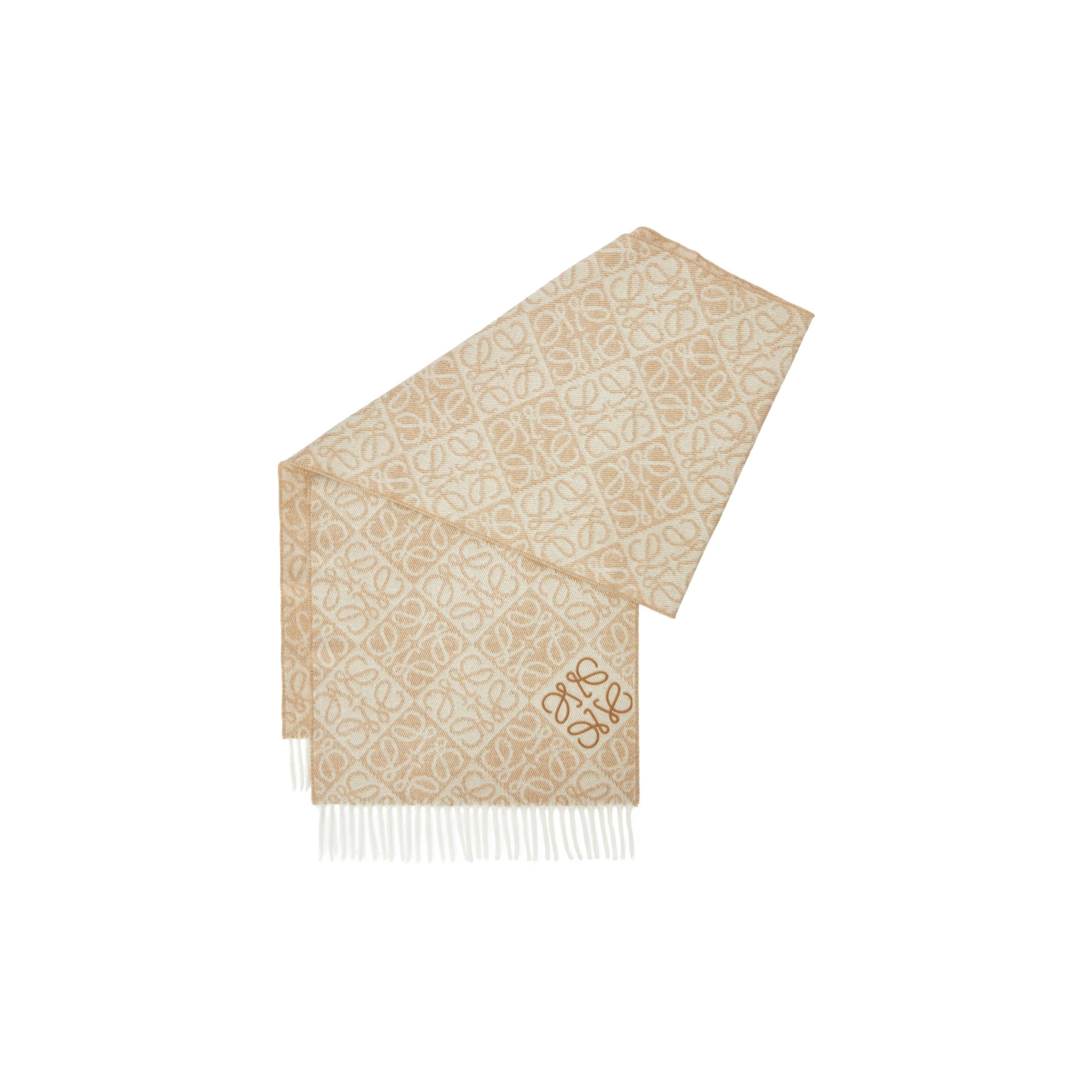 

LOEWE Детализированный шарф с бахромой Logo, Beige