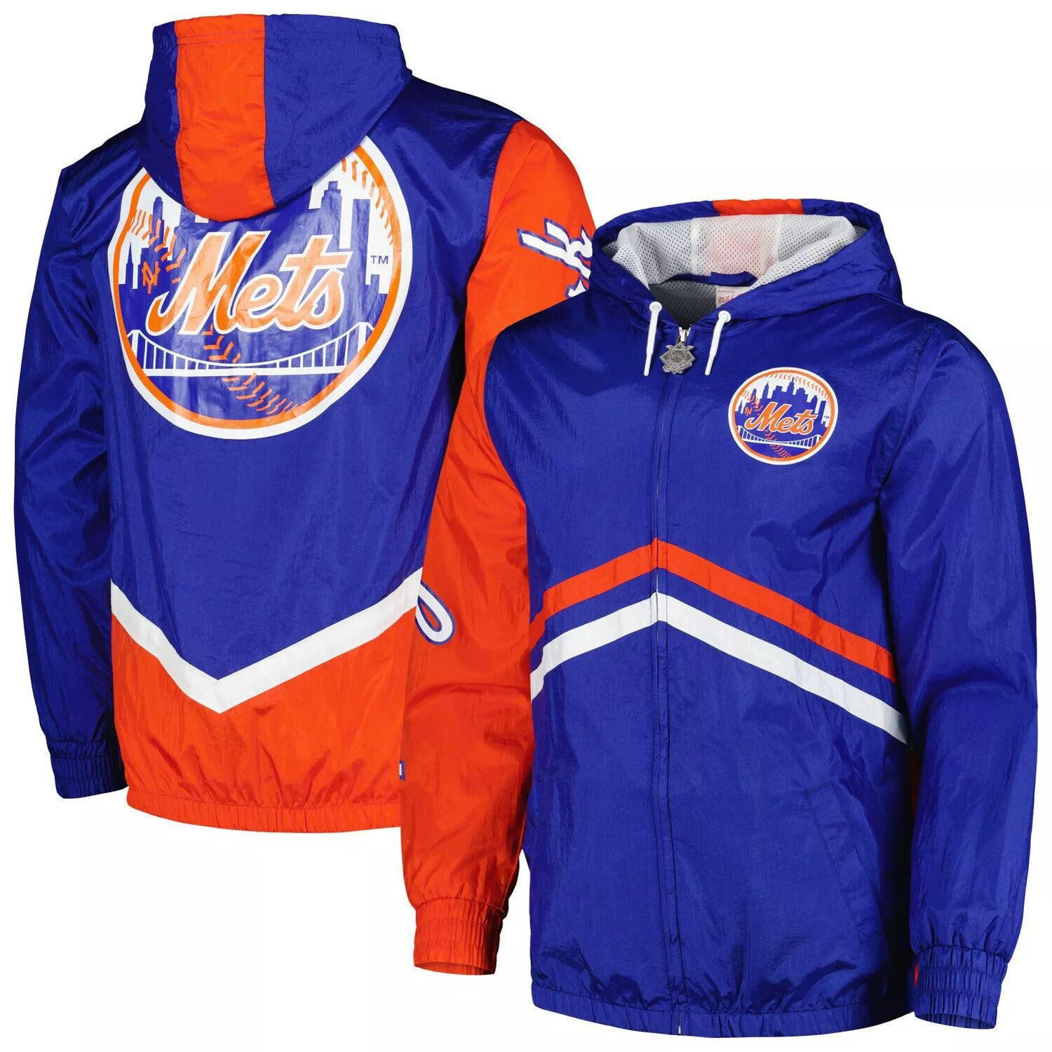 

Мужская ветровка с капюшоном и молнией во всю длину Mitchell & Ness Royal New York Mets Undeniable