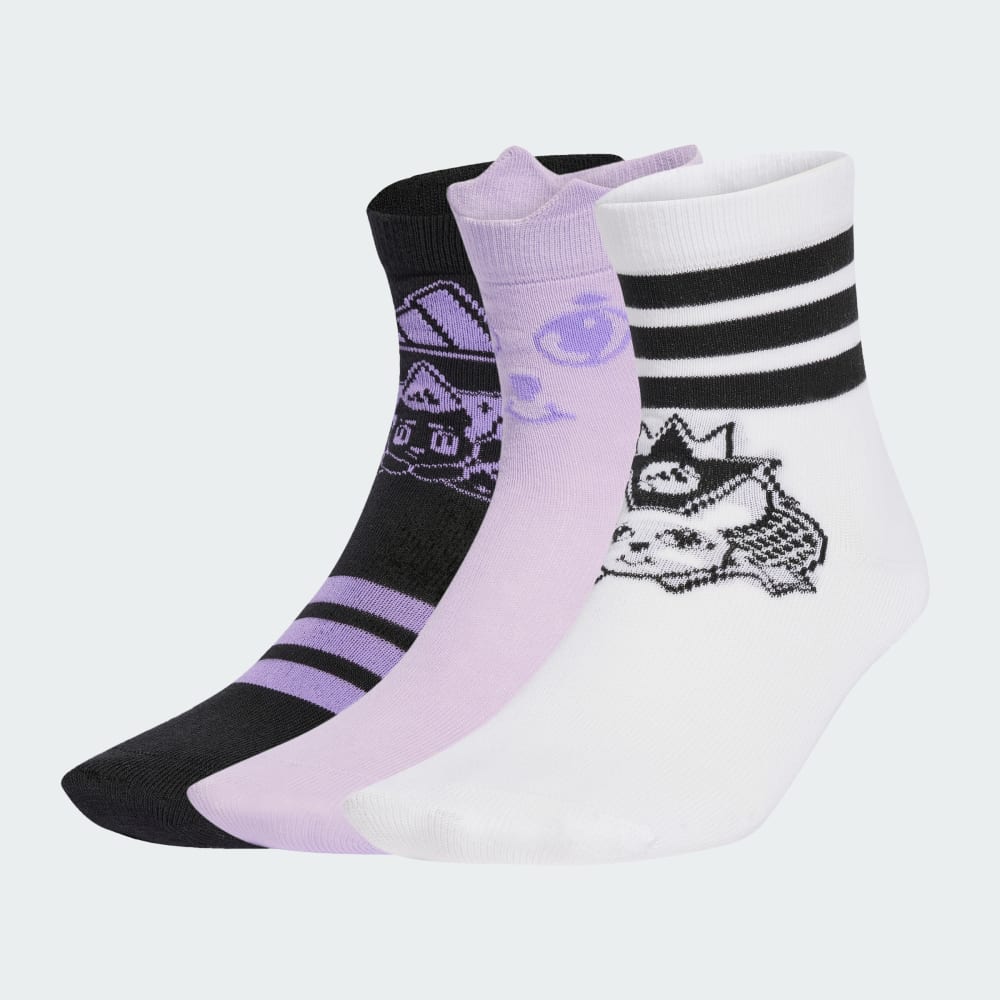 

Носки Adidas Bubbles 3 Pairs Per Pack Socks Kids, цвет White/Black/Powder Plum