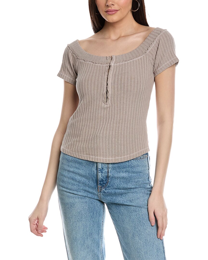 

Футболка Project Social T Promenade Hook & Eye Rib, коричневый