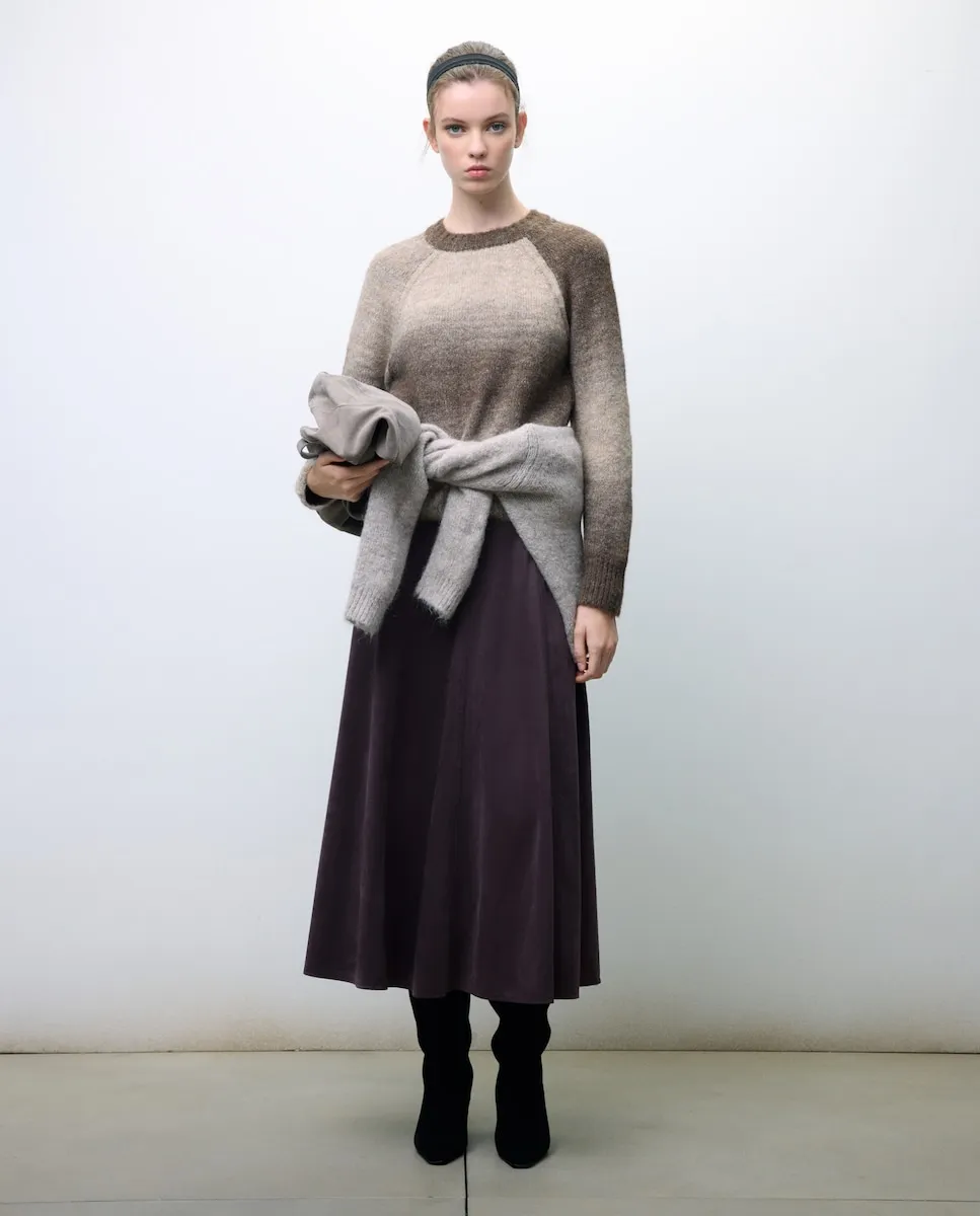 

Женский джемпер с градиентным круглым вырезом Tintoretto, коричневый