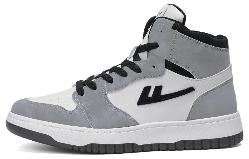 

Кроссовки WARRIOR Skateboarding Shoes Men High-top Gray, белый/серый