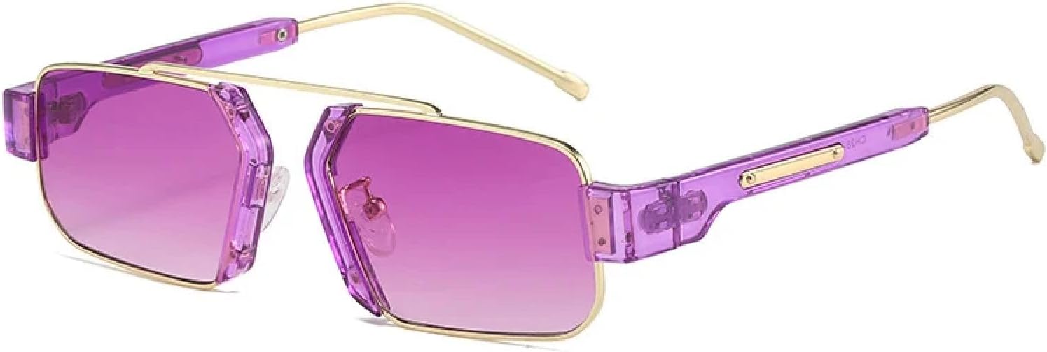 

Ретро-солнцезащитные очки с яркими линзами для женщин, модные, с прозрачными линзами с градиентом, защита от УФ-излучения UV400, солнцезащитные очки для мужчин TVTBBVV, Golden Purple