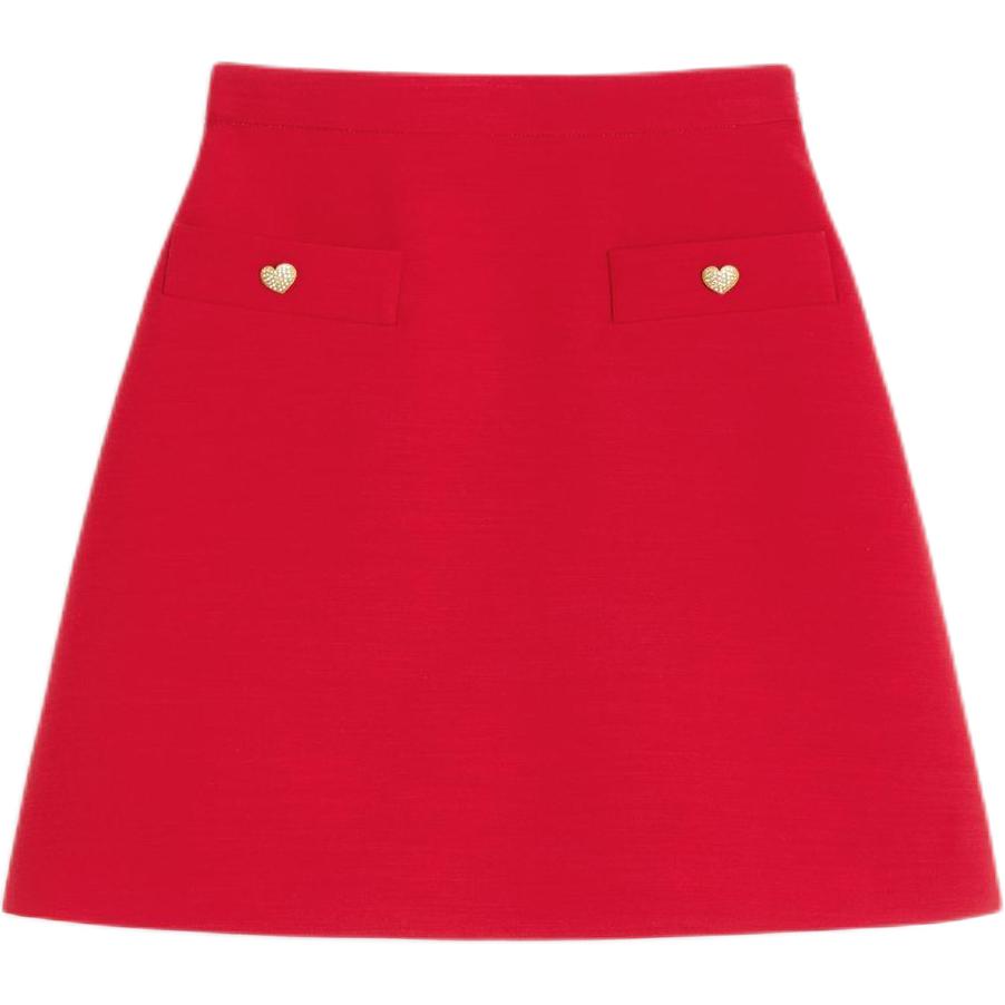 

Мини-юбка Crepe Couture с принтом в виде сердца Valentino, красный