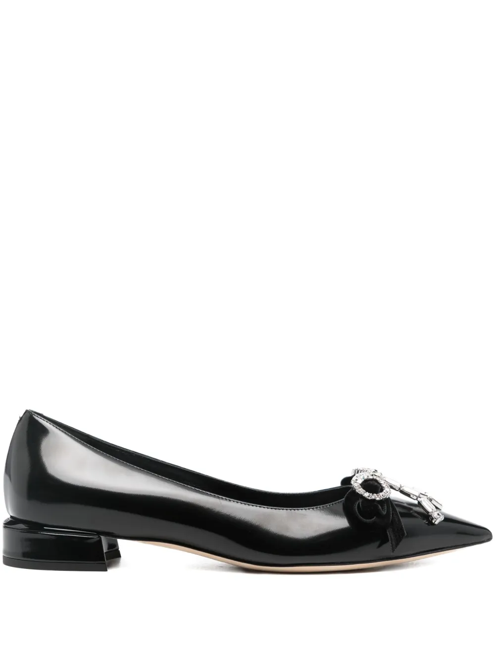 Балетки Auria с кристаллами и бантом Jimmy Choo, черный