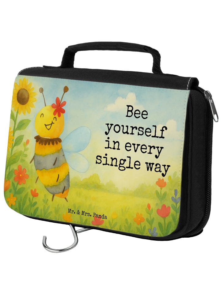 

Mr. & Mrs. Panda Косметичка с изображением пчелы и цветка и надписью белого цвета