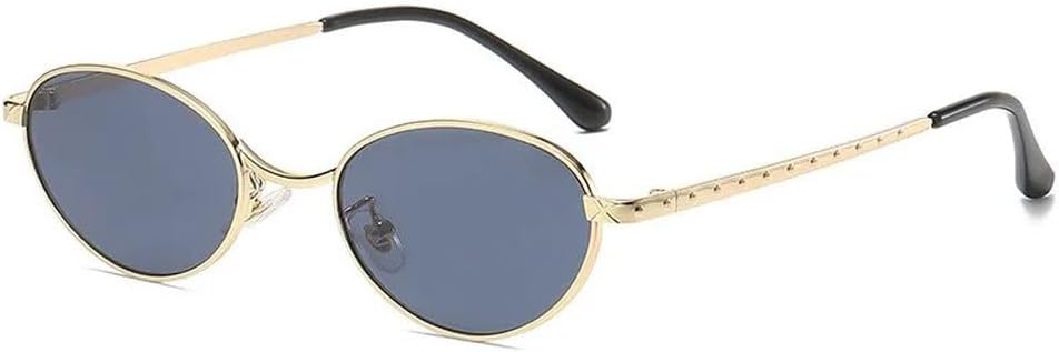 

Солнцезащитные очки LVTFCO овальной формы в стиле ретро для женщин и мужчин, металлическая оправа, круглые солнцезащитные очки для мужчин, защита от УФ-излучения UV400, 1