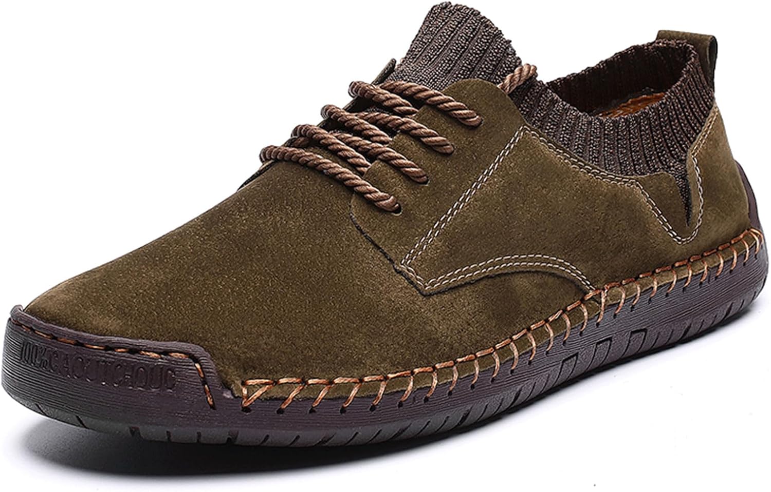 

Мужские кожаные повседневные мокасины для активного отдыха VOCECO, походные, с шнуровкой, легкие, дышащие, противоскользящие, для вождения и прогулок, зеленый